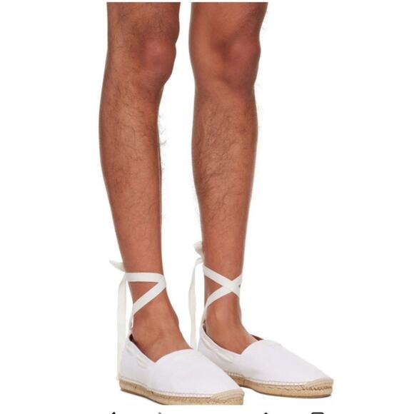 Ralph Lauren Bowsworth Lace Linen Logo Almond Toe Slip On Men's 8 Women’s 10.5 - Picture 2 of 16